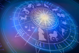 A photo of an astrological wheel chart