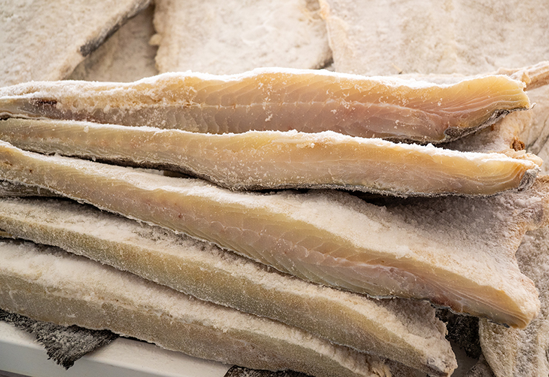 Fish on Friday with a pile of salted cod.
