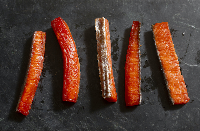 Some sticks of salmon candy.