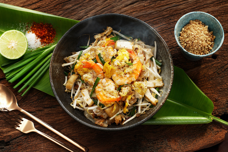 Thai seafood showing shrimp dish