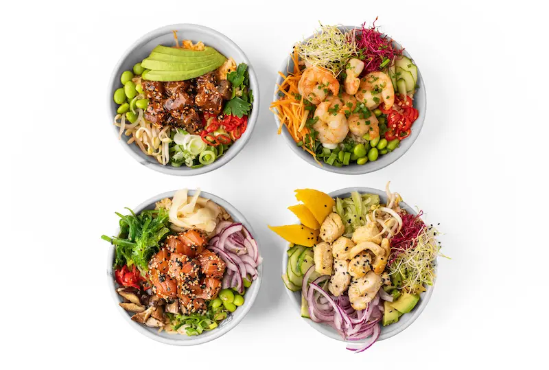 Poke facts four poke bowls