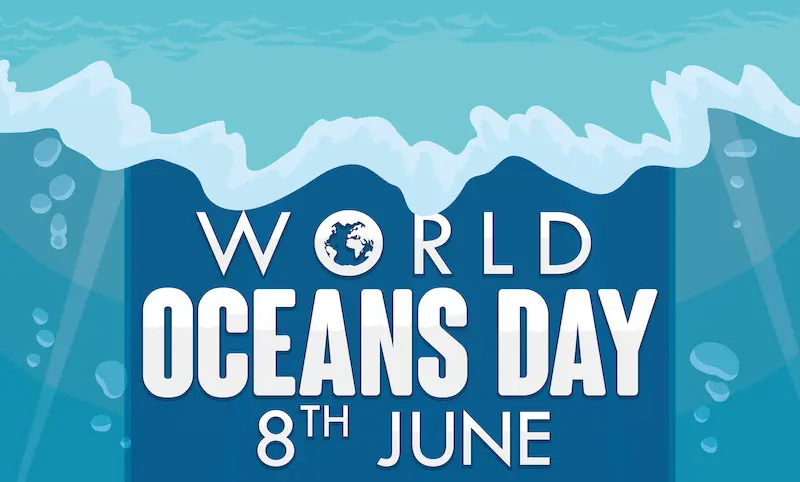 World Oceans Day showing the day's official logo. 