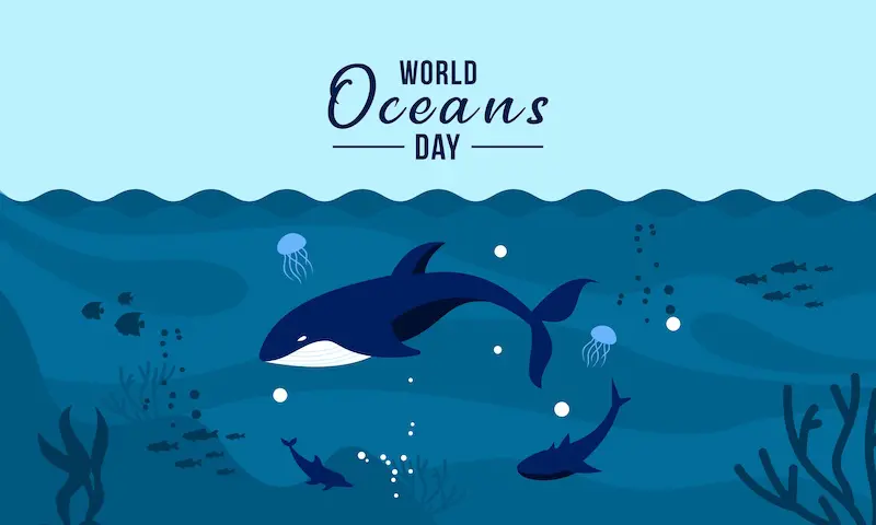 World oceans day concept illustration