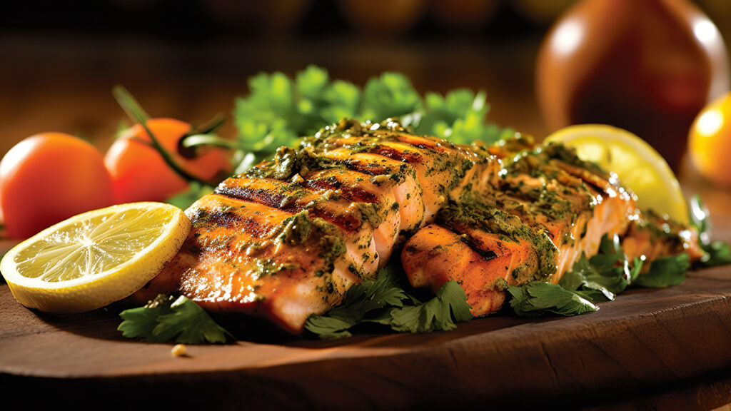 Charmoula cod recipe on a plate.