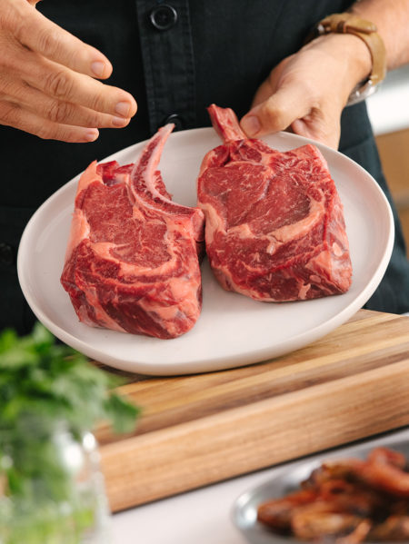 indoor grilling ribeye steak raw