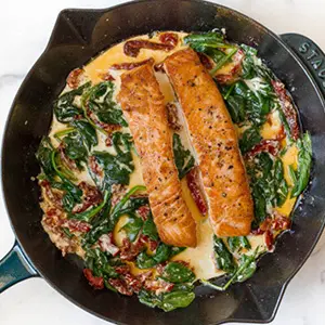 national seafood month cast iron salmon recipe