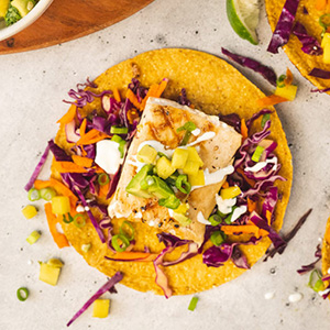 national seafood month grilled fish tostadas
