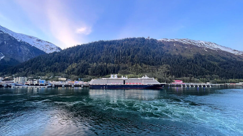 Holland America cruise ship in Alaska.