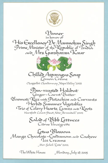 Presidents who love fish with a state dinner menu.
