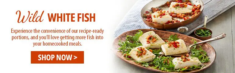 Copper River Seafoods banner for Vital Choice white fish