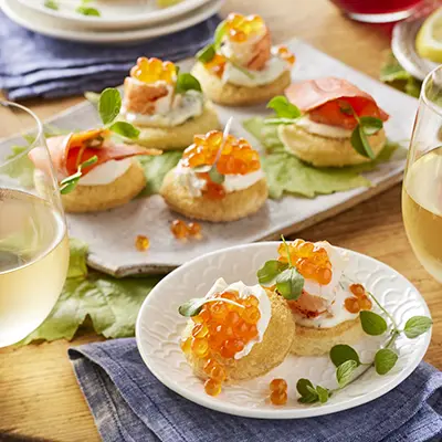 Easter fish recipes with a spread of caviar.