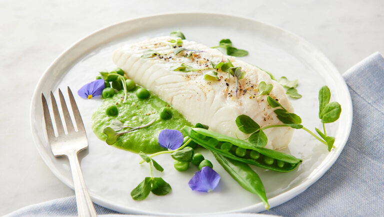 how to cook halibut halibut fillet with spring peas